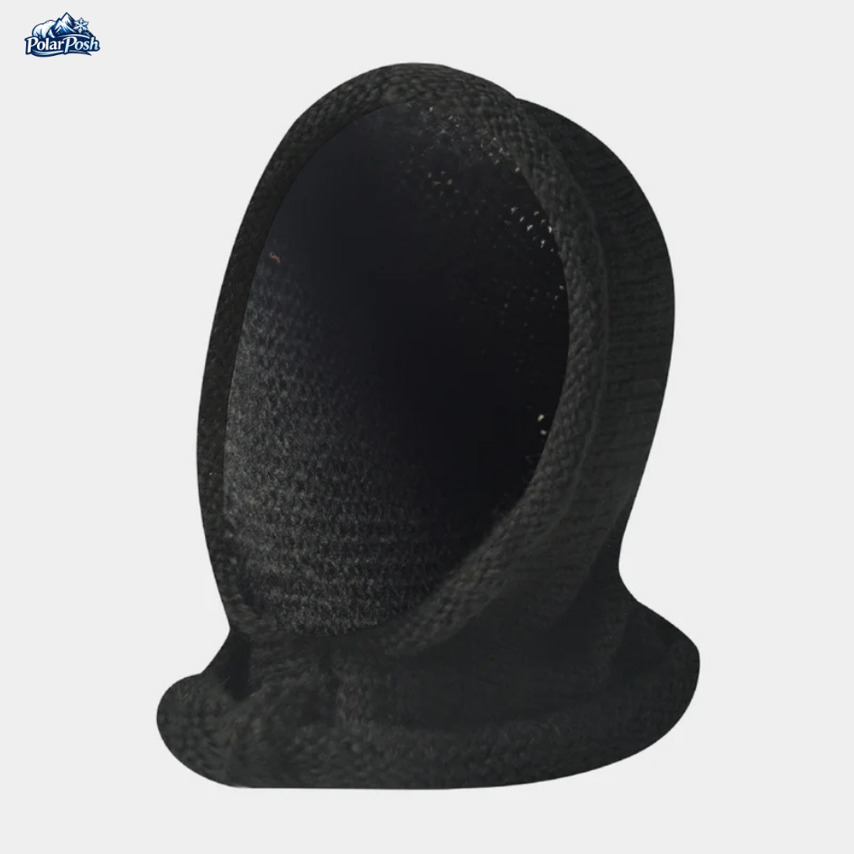 Wool Knit Hooded Scarf (Balaclava Style)