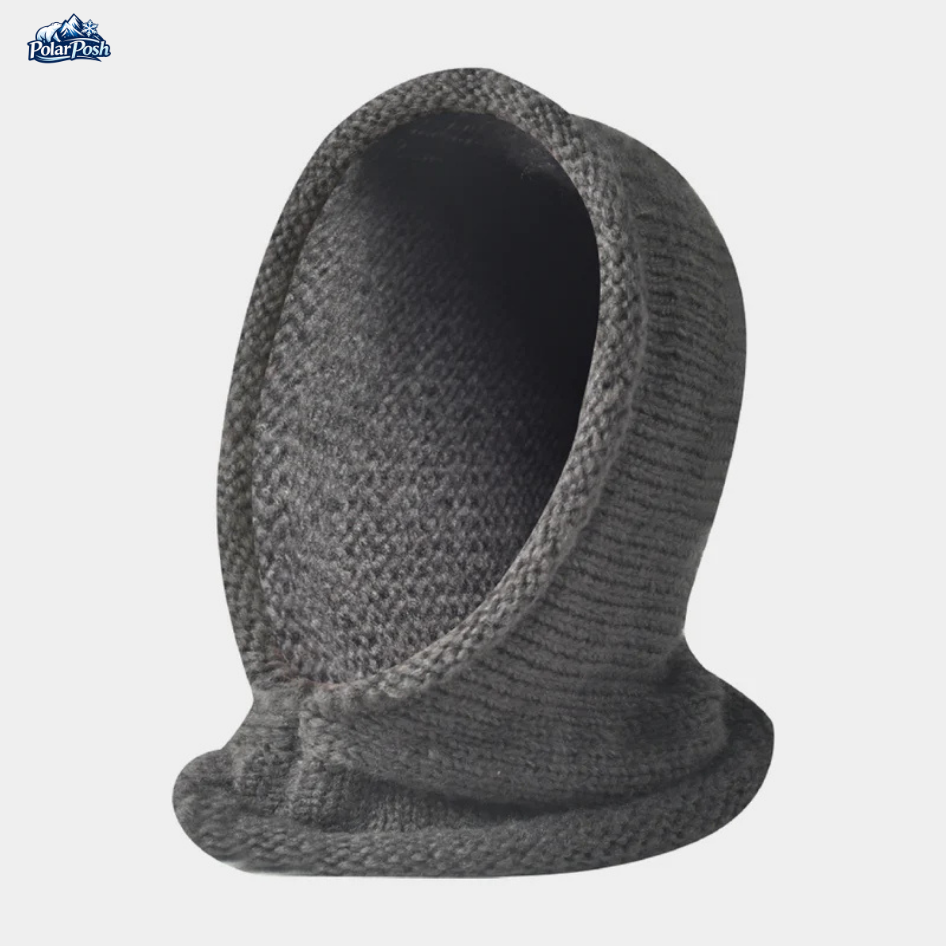 Wool Knit Hooded Scarf (Balaclava Style)