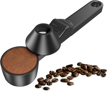 2-in-1 Precision Coffee Scoop & Funnel – No-Spill 2-Tbsp Measuring Spoon for Reusable K-Cups, Ground Coffee & Protein Powder